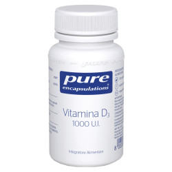 Confezione da 30 capsule di Pure Encapsulations Vitamina D3 1000 U.I., integratore contro l'osteoporosi.