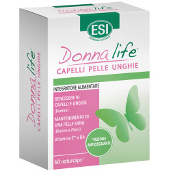 Confezione da 60 naturcaps di Esi Donna Life Capelli pelle Unghie, integratore ricostituente e anti-età.