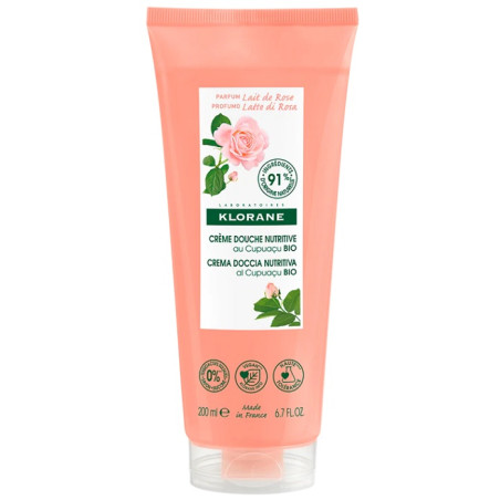 Tubo da 200 ml di Klorane Crema Doccia Latte di Rosa Nutriente Tubo da 200 ml di Klorane Crema Doccia Latte di Rosa Nutriente