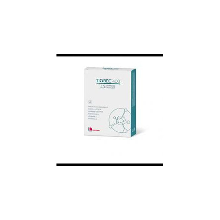 Confezione da 40 compresse di Tiobec 400, integratore per neuropatie meccaniche e metaboliche. Confezione da 40 compresse di Tiobec 400, integratore per neuropatie meccaniche e metaboliche.