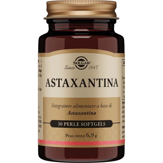 Barattolo da 30 perle di Solgar Astaxantina, integratore per la salute oculare e cardiaca. Barattolo da 30 perle di Solgar Astaxantina, integratore per la salute oculare e cardiaca.