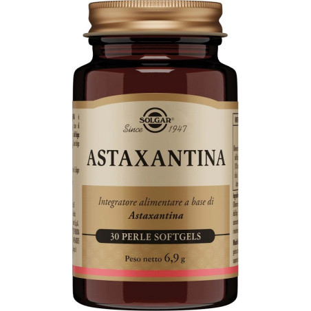 Barattolo da 30 perle di Solgar Astaxantina, integratore per la salute oculare e cardiaca. Barattolo da 30 perle di Solgar Astaxantina, integratore per la salute oculare e cardiaca.