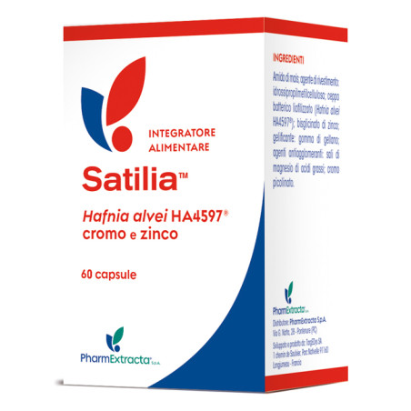 Confezione da 60 capsule di Satilia integratore da abbinare alle diete dimagranti Confezione da 60 capsule di Satilia integratore da abbinare alle diete dimagranti