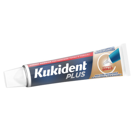 Kukident Plus Barriera Anti-Cibo Crema adesiva per dentiere sapore neutro 40 g