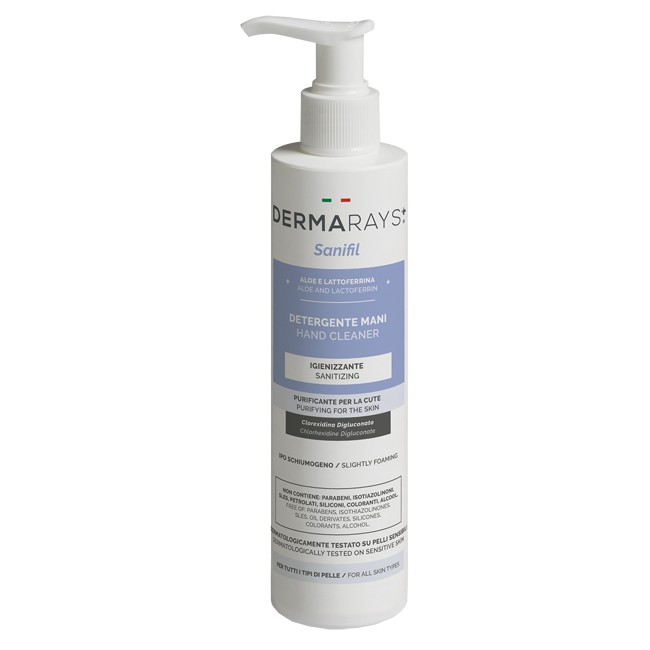 DERMARAYS SANIFIL DETERGENTE MANI IGIENIZZANTE ALOE E LATTOFERRINA 250 ML DERMARAYS SANIFIL DETERGENTE MANI IGIENIZZANTE ALOE E LATTOFERRINA 250 ML