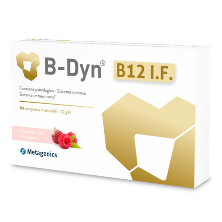 Confezione da 84 compresse di Metagenics B-Dyn, integratore di vitamina B12 .