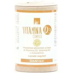 Confezione da 60 capsule di Vitamina D3 Complex, integratore per ossa, capelli e unghie.