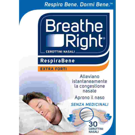 Cerotti Nasali Breathe Right Extra Forte 30 Pezzi Cerotti Nasali Breathe Right Extra Forte 30 Pezzi