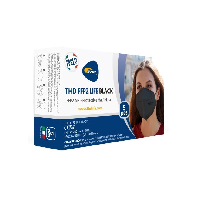 THD FFP2 LIFE BLACK 5 PEZZI THD FFP2 LIFE BLACK 5 PEZZI