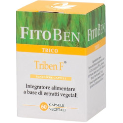 Confezione da 60 cpasule di Fitoben Triben F, integratore anti-caduta per il benessere dei capelli.