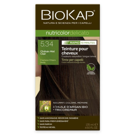 BIOKAP NUTRICOLOR DELICATO RAPID 5,45 CASTANO CHIARO MIELE 135 ML