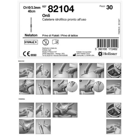 CATETERE IDROFILICO ONLI 40 CM CH 10 30 PEZZI