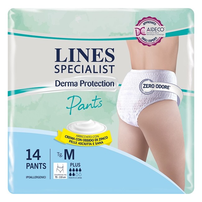 Pannolone Per Incontinenza Lines Specialist Derma Pants Plus M 14 Pezzi