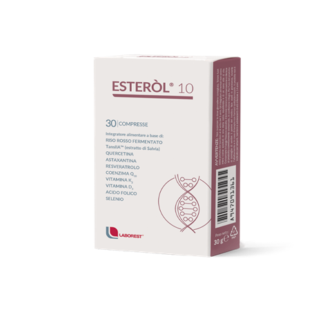 Confezione da 30 compresse di Esterol 10, integratore per abbassare il colesterolo.