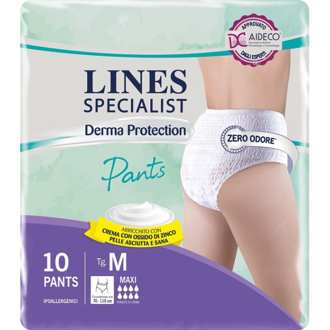Pannolone Per Incontinenza Lines Specialist Derma Pants Maxi M 10 Pezzi Pannolone Per Incontinenza Lines Specialist Derma Pants Maxi M 10 Pezzi