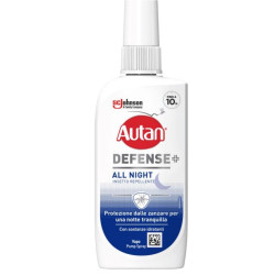 Flacone da 100 ml di Autan Defense All Night, spray per respingere le zanzare.