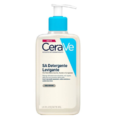 Flacone da 473 ml di Cerave SA Detergente Levigante Esfoliante Per Pelli Secche E Screpolate.
