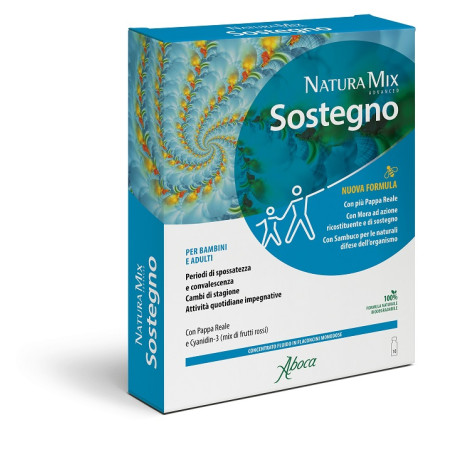 Confezione da 10 flaconcini di Aboca Natura Mix Advanced Sostegno Integratore Ricostituente Energizzante. Confezione da 10 flaconcini di Aboca Natura Mix Advanced Sostegno Integratore Ricostituente Energizzante.