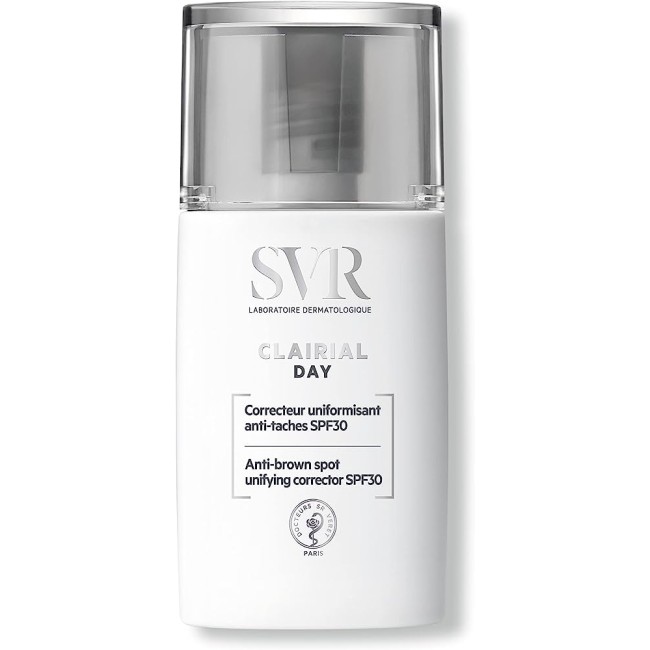Flacone da 30 ml di Svr Clairial Day SPF 30 Crema Correttiva Uniformante Antimacchia. Flacone da 30 ml di Svr Clairial Day SPF 30 Crema Correttiva Uniformante Antimacchia.