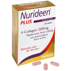 Confezione da 60 compresse di Nurideen Plus, integratore per il benessere della pelle.