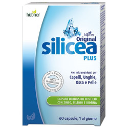 Confezione da 60 capsule di Hubner Original Silicea Plus Integratore Per Il Benessere Del Cuoio Capelluto.