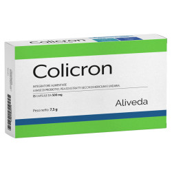 Confezione da 15 capsule di Colicron Integratore Di Fermenti Lattici Ed Estratti Vegetali Per Il Benessere Intestinale.