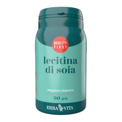 Confezione da 90 perle di Erba Vita Lecitina Di Soia, integratore per il controllo del colesterolo.