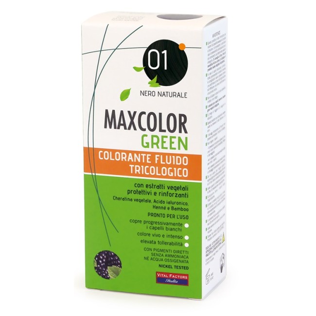 MAXCOLOR GREEN 01 NERO NATURALE 75 ML + BALSAMO 15 ML MAXCOLOR GREEN 01 NERO NATURALE 75 ML + BALSAMO 15 ML