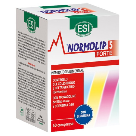 Confezione da 60 compresse di Esi Normolip 5 Forte integratore per abbassare colesterolo glicemia e pressione. Confezione da 60 compresse di Esi Normolip 5 Forte integratore per abbassare colesterolo glicemia e pressione.