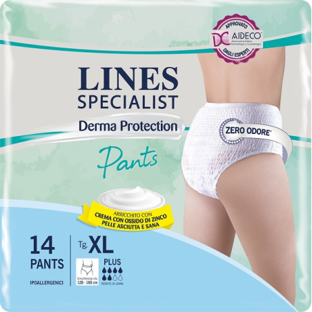 Pannolone Per Incontinenza Lines Specialist Derma Pants Plus Xl 14 Pezzi Pannolone Per Incontinenza Lines Specialist Derma Pants Plus Xl 14 Pezzi