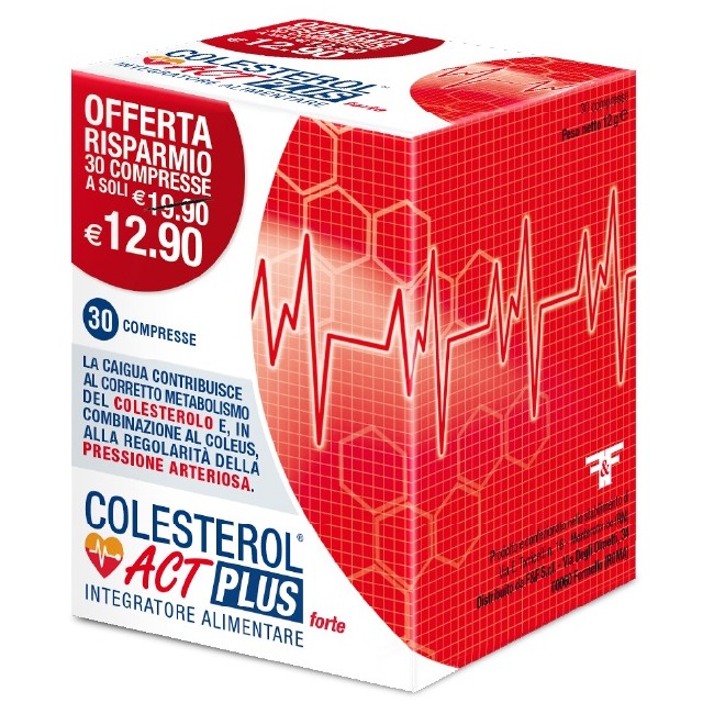 Confezione da 30 compresse di Colesterol Act Plus Forte, integratore per abbassare il colesterolo. Confezione da 30 compresse di Colesterol Act Plus Forte, integratore per abbassare il colesterolo.