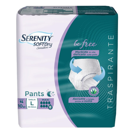 Serenity Pants Sd Sensitive Be Free Maxi L 10 Pezzi Serenity Pants Sd Sensitive Be Free Maxi L 10 Pezzi