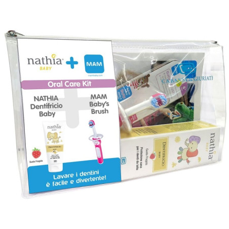 ORAL CARE KIT MASCHIO 1 DENTIFRICIO BABY NATHIA 50 ML + 1 MAM BABY'S BRUSH