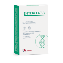 Confezione da 10 stick di Entero 4 Sb, integratore per l'equilibrio della flora intestinale.