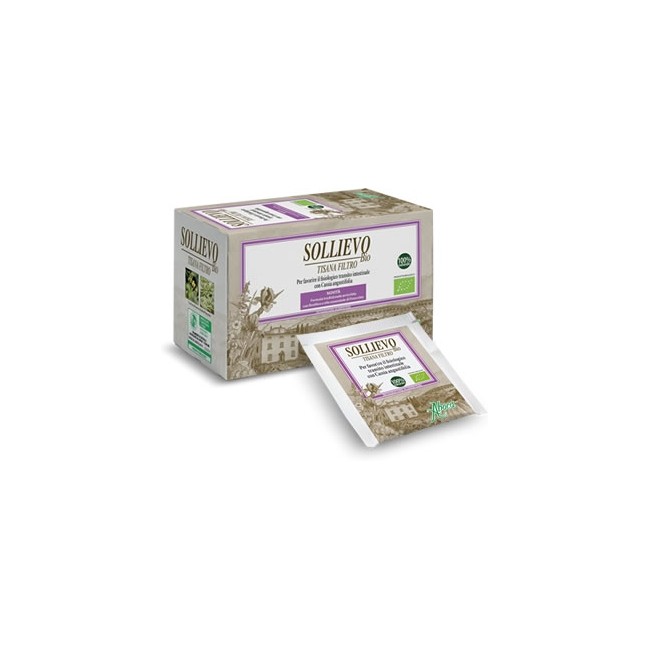 Confezione da 20 filtri di Aboca Sollievo Bio Tisana, integratore per migliorare la digestione. Confezione da 20 filtri di Aboca Sollievo Bio Tisana, integratore per migliorare la digestione.