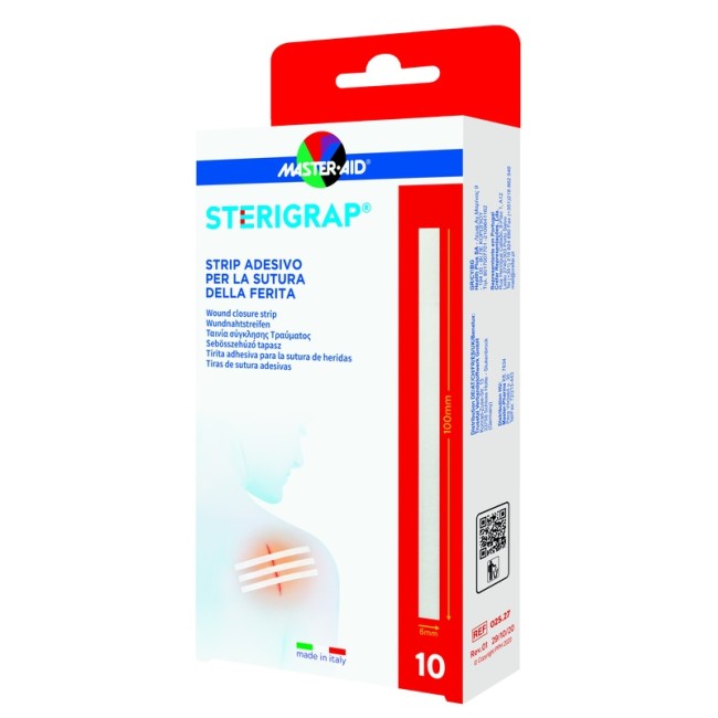 MASTER-AID STERIGRAP STRIP ADESIVO SUTURA FERITE 100X6 MM 10 PEZZI MASTER-AID STERIGRAP STRIP ADESIVO SUTURA FERITE 100X6 MM 10 PEZZI