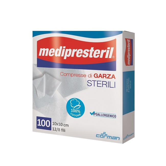 Garza Compressa Medipresteril 12-8 Fu 10x10cm 100 Pezzi