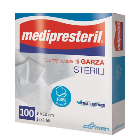 Garza Compressa Medipresteril 12-8 Fu 10x10cm 100 Pezzi