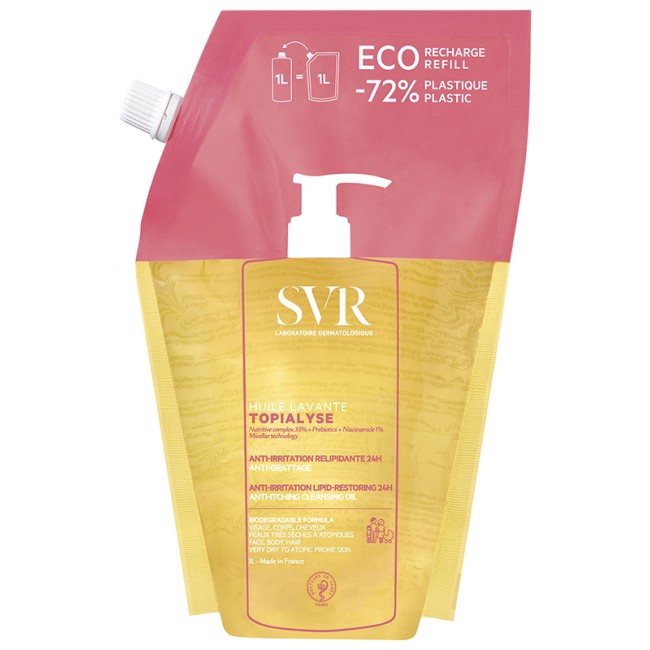 Ricarica da 1 litro di Svr Topialyse olio lavanti anti irritazione e anti prurito. Ricarica da 1 litro di Svr Topialyse olio lavanti anti irritazione e anti prurito.