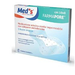 MEDS PORE MEDICAZIONE IN POLIURETANO ADESIVA IMPERMEABILE 10X12CM 5 PEZZI