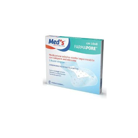 MEDS PORE MEDICAZIONE IN POLIURETANO ADESIVA IMPERMEABILE 10X12CM 5 PEZZI