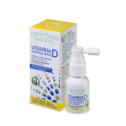 Flacone spray da 20 ml di Armores Natura Vitamina D Vegetale Integratore Per Ossa e Denti Forti E Sani.