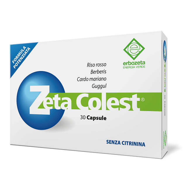Confezione da 30 capsule di Zeta Colest integratore per abbassare il colesterolo Confezione da 30 capsule di Zeta Colest integratore per abbassare il colesterolo
