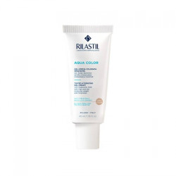 Tubetto da 40 ml di Rilastil Aqua Colorata Medium Gel Crema Viso Ad Azione Idratante.