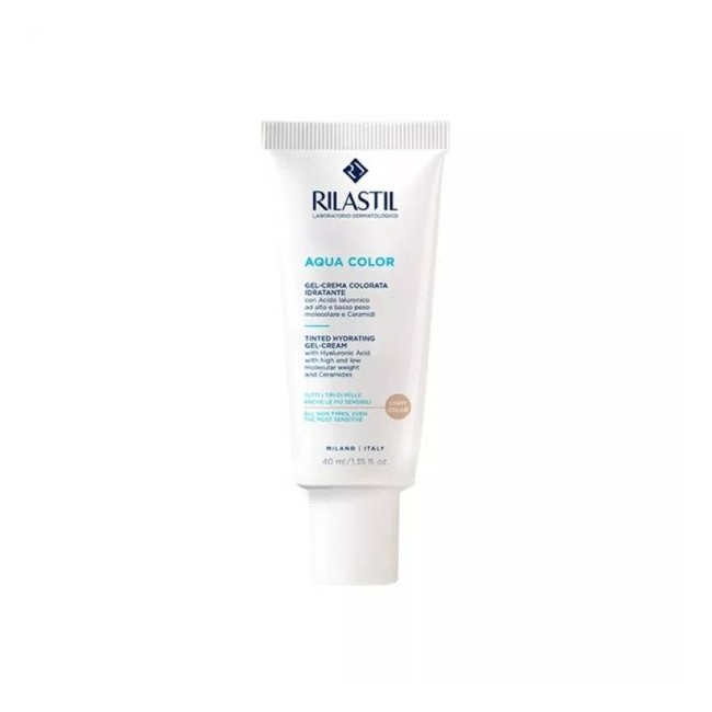 Tubetto da 40 ml di Rilastil Aqua Gel Crema Colorata Idratante.