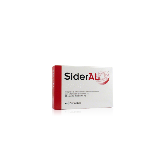 Confezione da 20 capsule di Pharmanutra Sideral Integratore di ferro Confezione da 20 capsule di Pharmanutra Sideral Integratore di ferro