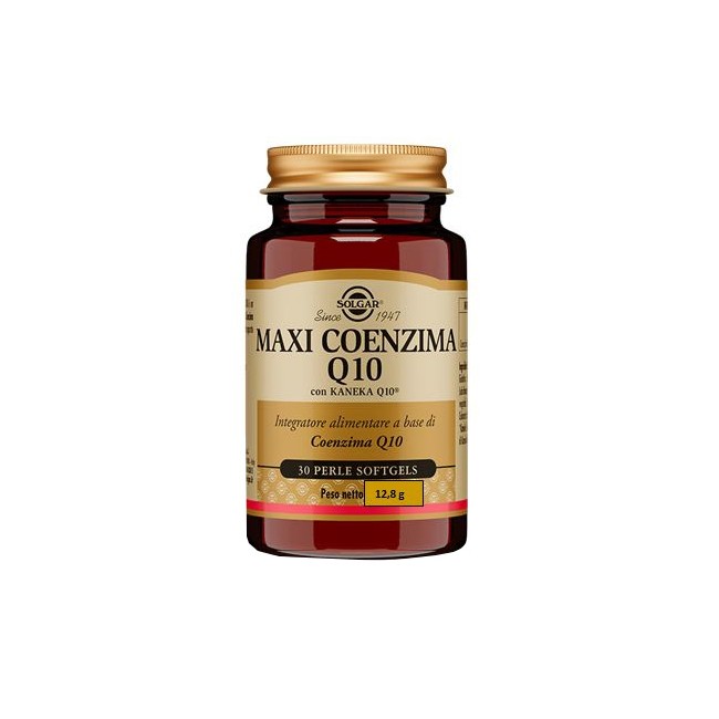 Barattolo da 30 perle di Solgar Maxi Coenzima Q10, integratore per abbassare il colesterolo. Barattolo da 30 perle di Solgar Maxi Coenzima Q10, integratore per abbassare il colesterolo.