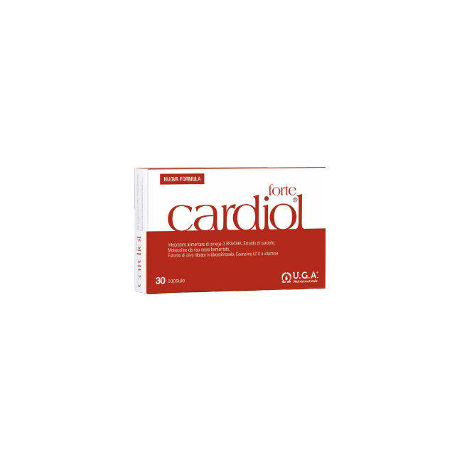 Confezione da 30 capsule di Cardiol Forte integratore per il colesterolo ed il benessere del cuore Confezione da 30 capsule di Cardiol Forte integratore per il colesterolo ed il benessere del cuore