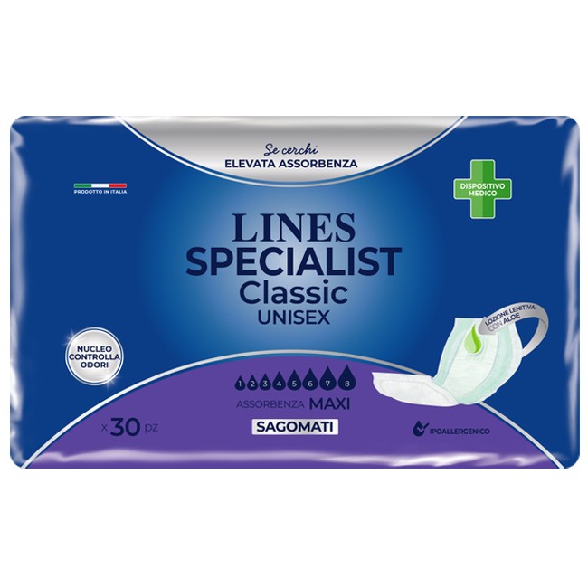 Pannolone Per Incontinenza Lines Special Classic Sagomato Maxi 30 Pezzi