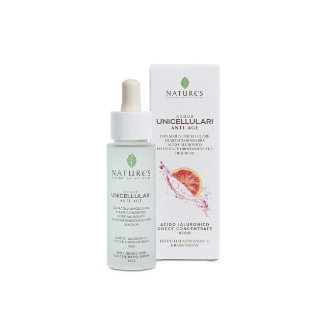 ACQUE UNICELLULARI ACIDO JALURONICO GOCCE VISO ANTI AGE ARANCIA ROSSA 30 ML NATURE'S ACQUE UNICELLULARI ACIDO JALURONICO GOCCE VISO ANTI AGE ARANCIA ROSSA 30 ML NATURE'S